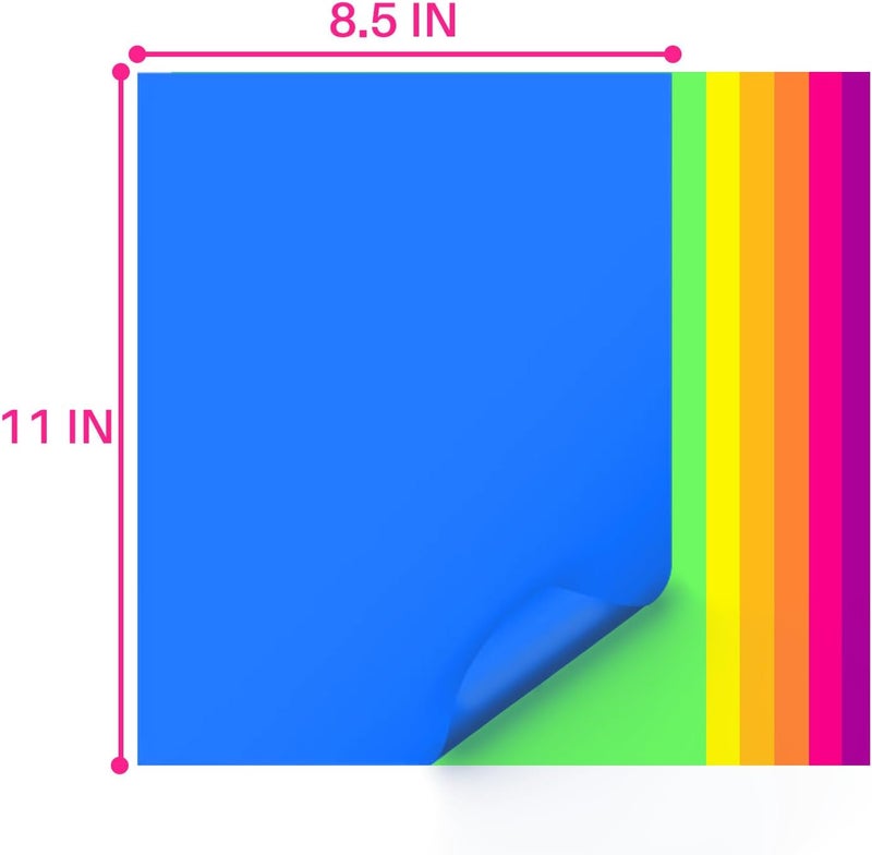 Magecubiku Colored Copy paper 8.5X11 Inches,140 Sheets 20 lb/80GSM 7 Colors Neon Fluorescent Letter Size Printer Multipurpose Paper for Office School Education Daily Printing,Document Copying,Study - Image 5